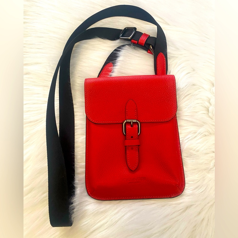 Coach Red Leather Satchel/Messenger Bag